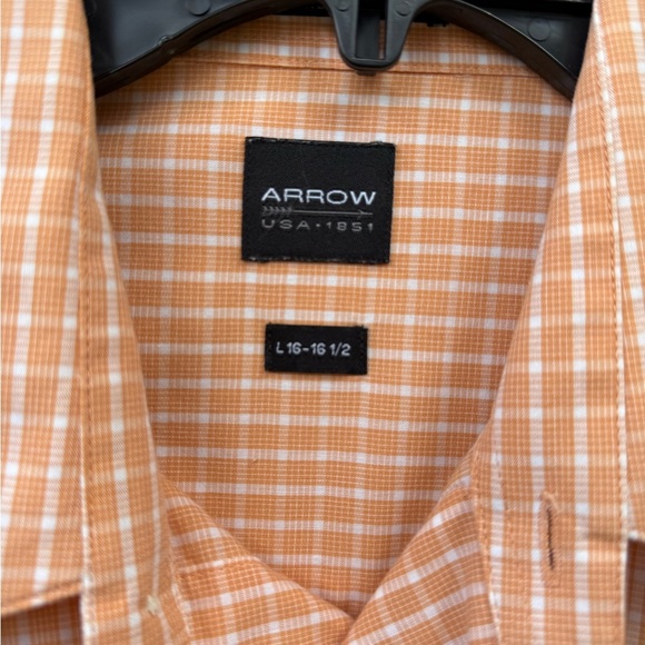 Arrow Men's Orange Checkered Shirt - Picture 2 of 3